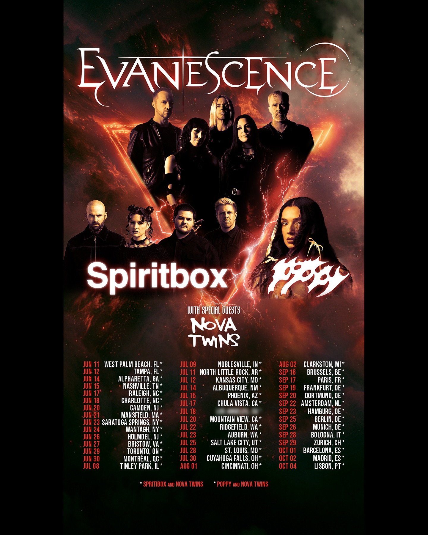 Nova Twins Parasites Butterflies Headline Tour Poster 2026
